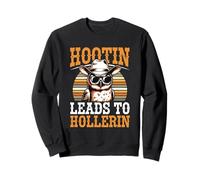 Hootin Conduce a Hollerin Owl Cowboy Style Retro Western Sudadera