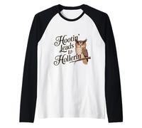 Hootin' Lleva a Gritar, Divertido búho, Campesino, Country, Lindo Camiseta Manga Raglan