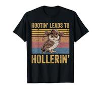 Hootin' lleva a gritar, gracioso búho vaquero vintage Camiseta