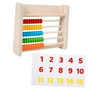 HOOTNEE 1 Juego Abaco de Madera Herramienta de Cálculo Aritmético con Coloridas y Tarjetas Juguete de Aprendizaje Matemático Preescolar