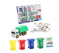 HOOTNEE 1 Juego Camión de Basura Clasificador Educativo para Juguete de Aprendizaje de Clasificación de Residuos Set de Tarjetas de Clasificación para Desarrollo Infantil Color Aleatorio