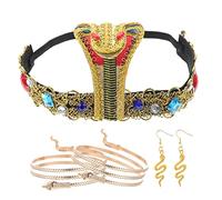HOOTNEE 1 Juego De Pulseras Y Diademas Con Forma De Serpiente, Decoraciones Egipcias, Pulseras De Diadema De Estilo Egipcio Para Serpiente Egipcia, Diadema Egipcia, Joyería Egipcia,