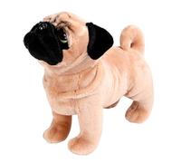 HOOTNEE 1 Pieza Pag De Peluche De Juguete Juguete Pequeño Pug De Peluche Peludo Accesorio De Juguetes Adorno De Oficina En Casa Juicio Educativo Perro a Terciopelo De Celo Beige