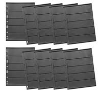 HOOTNEE 10 Hojas de Carpeta Pequeña para Organización de Sellos y Tarjetas, Material Pet Negro, 9 Agujeros Doble Cara para Coleccionistas y Niños