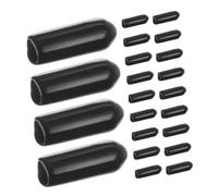 HOOTNEE 100 Piezas Funda de goma para acabado de diadema consejos para la banda del cabello punta de la banda para el cabello gorros para la cabeza el plastico Negro