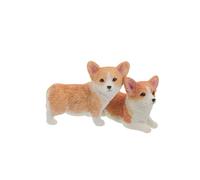 HOOTNEE 2 Piezas Mini Resin Corgi Figurines Cute Dog Statues Car Dashboard and Desktop Decoration Vivid Animal Sculpture For Home Office