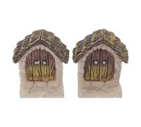 HOOTNEE 2 Piezas Miniatura Puerta Hada Decoración Realista para Jardín de Hadas y Casa de Muñecas Puerta de Madera Duradera para Bosque Encantado y Decoración de Bonsáis