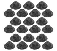 HOOTNEE 20 Unidades Mini Sombreros Jazz para Muñecas Decoración Artesanal DIY Sombreros Pequeños Negros para Fiestas y Casas de Muñecas
