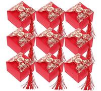 HOOTNEE 20piezas Caja De Dulces Pequeña Para Bodas Diseño Tradicional Chino Flecos Rojos Para y Fiestas Material Ecológico y Reutilizable