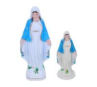HOOTNEE 2piezas Estatua Virgen María Miniatura De Plástico Decoración Religiosa para Hogar o Iglesia Esculturas De Mesa para Escritorio