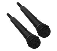 HOOTNEE 2piezas Micrófonos Falsos Negros De Plástico para Micrófono De Juguete Accesorio De para rol De Entrevista De Periodista De Actuación para Espectáculos