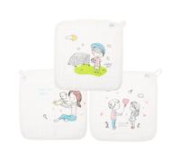 HOOTNEE 3piezas Baberos De Toallitas Cuadradas Para Saliva De Toallitas Para Lavar La Cara De Para Manos De Para Bebes De Recien Nacido