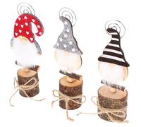 HOOTNEE 4 Piezas Clips de Madera para Notas y Fotos Diseño Muñecos Faceless Navidad Soporte Creativo para Escritorio