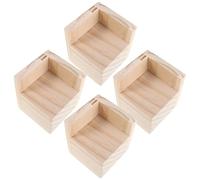 HOOTNEE 4 Piezas Elevadores para Patas de Cuna Ñiño 4 Piezas de Madera 6X6 CM Aumento Altura 5 CM Soportes Estables Protección Suelos Uso en Muebles Infantiles