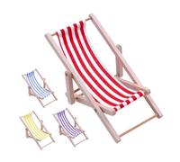 HOOTNEE 4 Piezas Modelo de Silla de Playa Accesorios de Playa en Miniatura para Manualidades Mini Silla de Adorno minisillas Silla pequeña miniaturas de Muebles diminutos Madera