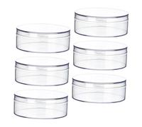 HOOTNEE 6 Cajas Redondas Transparentes para Dulces con Tapa Organizador Pequeño de 12X4 CM Caja de Almacenamiento Multiusos para Bodas Fiestas y Manualidades