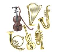 HOOTNEE 6 Mini Instrumentos Musicales, Accesorios para Muñecas, Violín Infantil, Casa De Muñecas, Modelo En Miniatura, Instrumento De Casa, Saxofón, Instrumentos Musicales De Viento.
