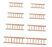 HOOTNEE 8 Mini Escaleras de Madera para Casas de Muñecas Decoración en Miniatura para Micro Paisajes y Jardines Escalera Pequeña sin Pintar Set de 8 Piezas 1 2 3 4 para Manualidades