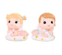 HOOTNEE Adorno para Tarta Ñiño 2 Unidades de Resina Figuras Princesa y Príncipe Decoración para Cumpleaños Infantil Figuritas Decorativas Seguras para Pastel