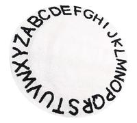 HOOTNEE Alfombra Infantil Redonda Antideslizante de 80x80 Cm Diseño de 26 Letras en Color Claro, Tapete Decorativo para Habitación Infantil, Adecuado para Sala de Estar y Zona de Juegos