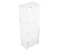 HOOTNEE Armario Portátil Blanco con Cortina Deslizante Transparente Organizador De Ropa Independiente De Múltiples Armario Freestanding para Dormitorios y Almacenamiento Casa