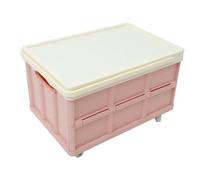 HOOTNEE Caja de Almacenamiento Plegable con Ruedas Grande Organizador Apilable para Ropa y Juguetes Resistente y Fácil de Transportar para Hogar Dormitorio y Coche Color Rosa