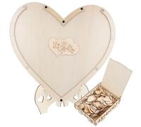 HOOTNEE Caja de de Boda en Madera con Forma de corazón, Juego Creativo para Guardar memorias y Decorar Bodas y Despedidas de Soltera