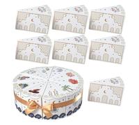 HOOTNEE Cajas Triangulares para Pastel 30 Piezas Caja de Embalaje de Papel Colorida para Fiestas Eid Mubarak y Ramadán para Dulces y Regalos en Eventos Festivos de Oriente Medio