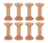 HOOTNEE Carretes de Madera Natural para Coser y Bordar, 8 Piezas, 70x40 Mm, Porta Cinta y Hilo para Manualidades, Bobinas Vacías para Tejidos y Cintas, Herramienta Devanadora Versátil