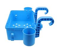 HOOTNEE Cesta de Almacenamiento para Piscina al Aire Libre, Estante Colgante Desmontable Ganchos, Soporte Plástico Azul Portavasos, Organizador Multifuncional para Toallas y Accesorios de