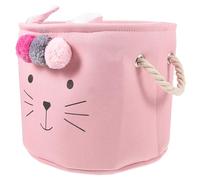 HOOTNEE Cesto de Ropa Sucia de Tela Diseño de Gato Rosa 30X30 CM Organizador Multifuncional para Ropa Juguetes Cesta Ligera y Fácil de Limpiar para Hogar y Ñiño