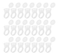 HOOTNEE Copa de anillo bordada, Taza de tinta de plástico blanco, 50 piezas por bolsa, tamaño flexible, uso profesional en salones de belleza