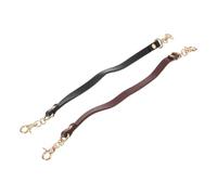 HOOTNEE Correa de Cuero para Bolso DIY 30 Cm Cadena Extensible para Bolso Juego de 2 Piezas Negro y Burdeos de Mano y Bandolera Suministros para Fabricación de Carteras