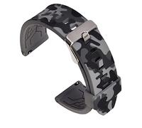 HOOTNEE Correa de Reloj de Silicona Camuflaje 20mm para Reloj Inteligente y Dispositivo Electrónico, Pulsera Deportiva Compatible, Color Gris, Repuesto Cómodo y Duradero para Uso Diario