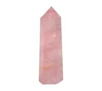 HOOTNEE Cristal Natural Hexagonal de Cuarzo Rosa 6-7 Cm, Prisma Pulido para Decoración Feng Shui, Adorno de Mesa Ecológico, Piedra Curativa para Meditación y Obsequio
