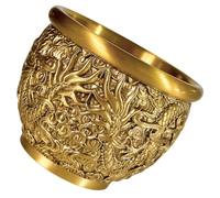 HOOTNEE Cuenco Decorativo de Latón con Diseño de Serpientes Chinas, Cuenco Fortuna Pequeño para Oficina y Sala de Estar, Adorno Tradicional Feng Shui para Decoración Festiva y Obsequio