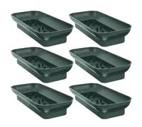 HOOTNEE Cuenco para Arreglos Floral Rectangular, 6 Piezas, Plástico Verde, Agujas para Fijar Espuma y Tallos, Base Multiusos para Decoración de Iglesias y Eventos
