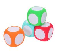 HOOTNEE Dados Didácticos de Espuma de 6 CM, 4 Piezas Colores Variados y Superficie Reutilizable, Actividades Aula y Entrenamiento Profesional