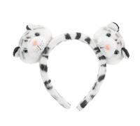 HOOTNEE Diadema Ancha de Tigre de Felpa Color Crema para Mujer, Diadema de Maquillaje y Spa, y Flexible para Lavado Facial, Cuidado Piel, Accesorios para Disfraces y Fotografía