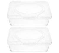 HOOTNEE Dispensador de Toallitas Húmedas para Baño y Mesa de Comedor, Caja Resistente de Pp con Tapa Antipolvo, Paquete de 2 Unidades para Uso Doméstico