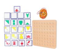 HOOTNEE Educativo de Tablero Clavijas de Madera Grande con Uñas Juguete Creativo Montessori para Geoplano Colorido Pulido y Seguro para Motricidad Fina y Viajes