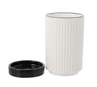 HOOTNEE Estante para Cubiertos y Porta Palillos de Cerámica Blanca Base Desmontable y Drenaje Integrado Organizador de Encimera para Utensilios de Cocina Diseño Nórdico Funcional y