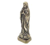 HOOTNEE Estatua Virgen María de Latón Vintage Figura Miniatura Decorativa para Escritorio y Iglesia Símbolo de Fe Cristiana Adorno Resistente y Elegante