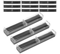 HOOTNEE Estuche para Bolígrafos de Plástico Negro Semitransparente, Caja Vacía para Lápices y Plumas Estilográficas, Set de 12 Piezas, Almacenamiento Portátil para Oficina y Estudio