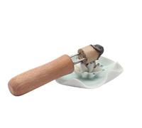 HOOTNEE Extensor de Rollo de Moxa de Acero Inoxidable Mango de Madera, Compacto y Fácil de Llevar, Paquete de 2 Piezas para Terapia de Moxibustión Eficaz
