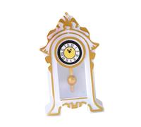 HOOTNEE House De Muñecas Mini Clock Orchestra Pequeña Péndulo Casa De Muñecas Diminuto Miniaturas Muñeca En Miniatura Reloj Decorativo Clásico Reloj En Miniatura Resina Blanco