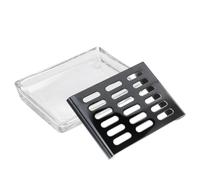 HOOTNEE Jabonera de Vidrio Soporte para Jabonera con Orificio de Drenaje y Base Abierta Acero Inoxidable Fácil de Limpiar para Baño y Cocina