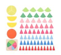 HOOTNEE Juego de Bandejas de Madera para Aprendizaje Temprano Juguetes Educativos Números y Fracciones Contador Matemático Manipulativo para Desarrollo Cognitivo Escolar