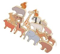 HOOTNEE Juego de Juguetes de Madera Figuras de Animales para Pequeños, 16 Piezas, Diseño Delicado y Educativo para Cultivar Habilidades Manuales