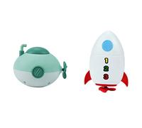 HOOTNEE Juguete De Baño Submarino para Niños Pequeños, Tamaño Mediano, Color Verde, Función Giratoria De Buceo, Adecuado Hora Ducha y Juegos Recreativos, Set De 2 Piezas